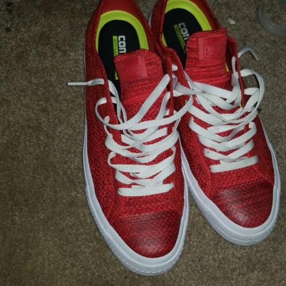 Converse Other - Worn once converse with lunarlon red men's 10.5